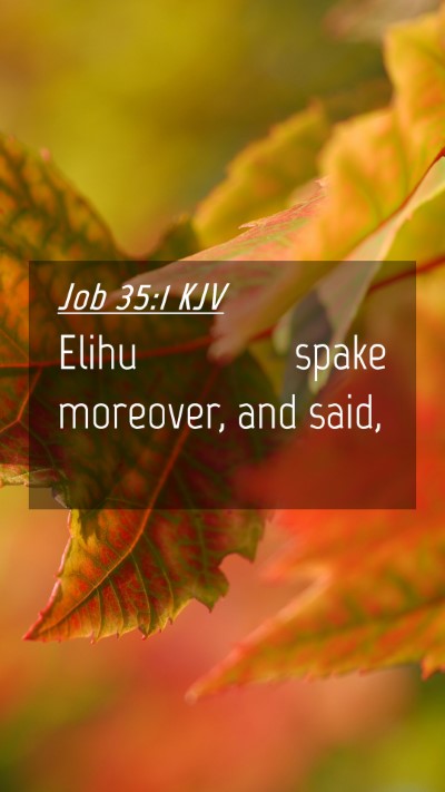 Picture 04 - Job 35:1 KJV Mobile Phone Wallpaper - Elihu spake moreover, and - Mobile Bible Verse Wallpaper