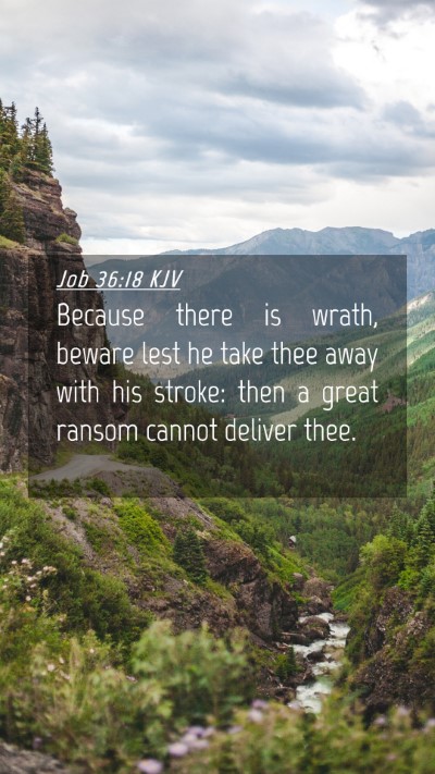 Picture 04 - Job 36:18 KJV Mobile Phone Wallpaper - Because there is wrath, beware lest he take thee - Mobile Bible Verse Wallpaper