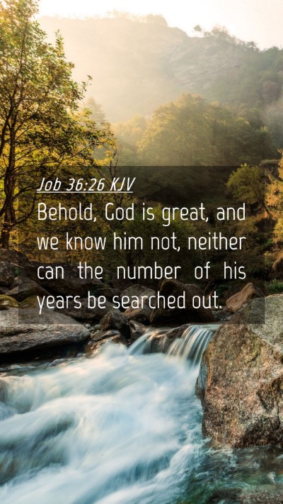 Picture 04 - Job 36:26 KJV Mobile Phone Wallpaper - Behold, God is great, and we know him not, - Mobile Bible Verse Wallpaper