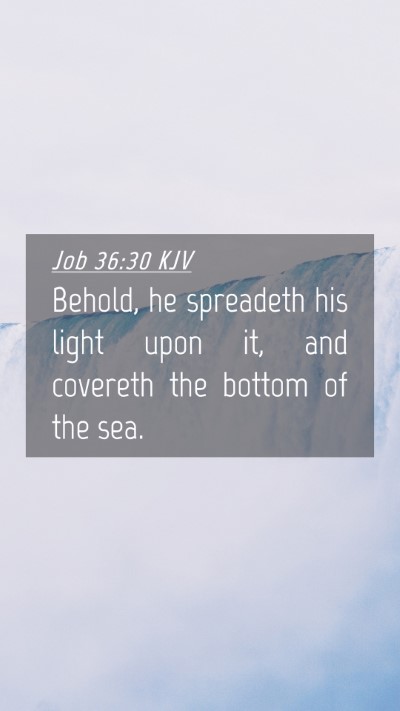 Picture 04 - Job 36:30 KJV Mobile Phone Wallpaper - Behold, he spreadeth his light upon it, and - Mobile Bible Verse Wallpaper