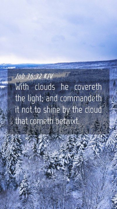 Picture 04 - Job 36:32 KJV Mobile Phone Wallpaper - With clouds he covereth the light; and commandeth - Mobile Bible Verse Wallpaper