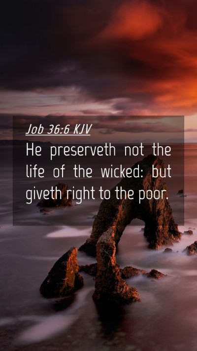 Picture 04 - Job 36:6 KJV Mobile Phone Wallpaper - He preserveth not the life of the wicked: but - Mobile Bible Verse Wallpaper