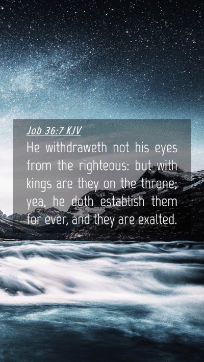 Picture 04 - Job 36:7 KJV Mobile Phone Wallpaper - He withdraweth not his eyes from the righteous: - Mobile Bible Verse Wallpaper