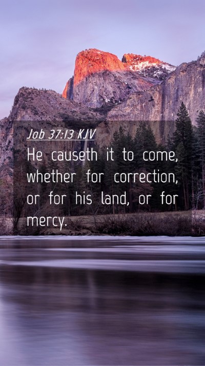 Picture 04 - Job 37:13 KJV Mobile Phone Wallpaper - He causeth it to come, whether for correction, or - Mobile Bible Verse Wallpaper