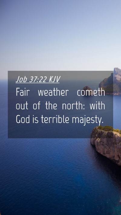 Picture 04 - Job 37:22 KJV Mobile Phone Wallpaper - Fair weather cometh out of the north: with God is - Mobile Bible Verse Wallpaper