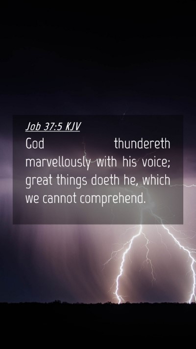 Picture 04 - Job 37:5 KJV Mobile Phone Wallpaper - God thundereth marvellously with his voice; great - Mobile Bible Verse Wallpaper