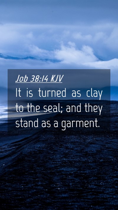 Picture 04 - Job 38:14 KJV Mobile Phone Wallpaper - It is turned as clay to the seal; and they stand - Mobile Bible Verse Wallpaper