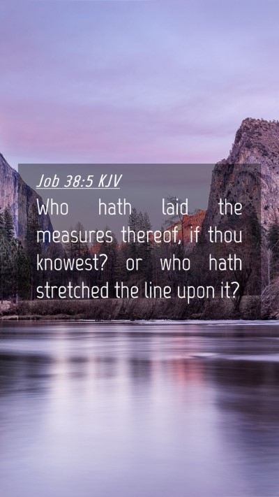 Picture 04 - Job 38:5 KJV Mobile Phone Wallpaper - Who hath laid the measures thereof, if thou - Mobile Bible Verse Wallpaper