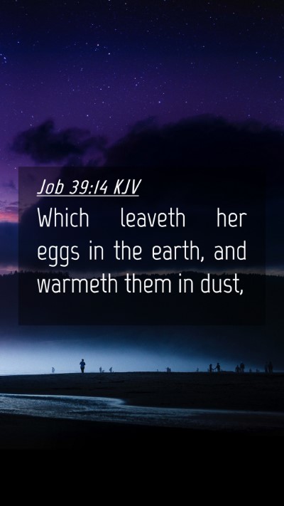 Picture 04 - Job 39:14 KJV Mobile Phone Wallpaper - Which leaveth her eggs in the earth, and warmeth - Mobile Bible Verse Wallpaper