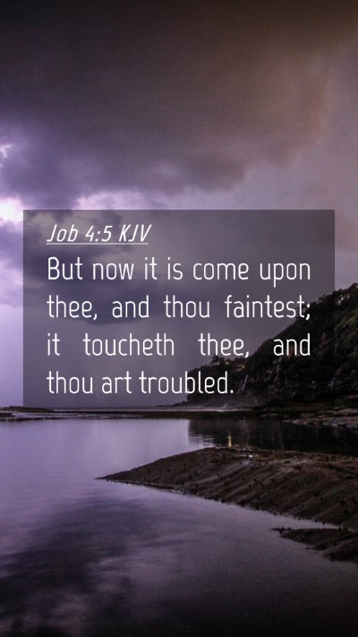 Picture 04 - Job 4:5 KJV Mobile Phone Wallpaper - But now it is come upon thee, and thou faintest; - Mobile Bible Verse Wallpaper