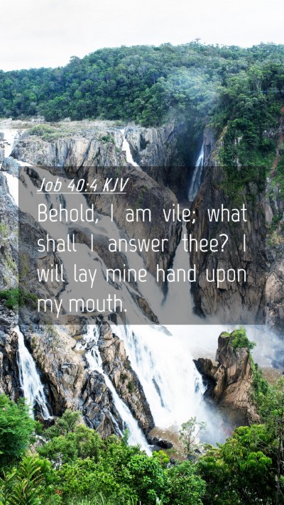 Picture 04 - Job 40:4 KJV Mobile Phone Wallpaper - Behold, I am vile; what shall I answer thee? I - Mobile Bible Verse Wallpaper