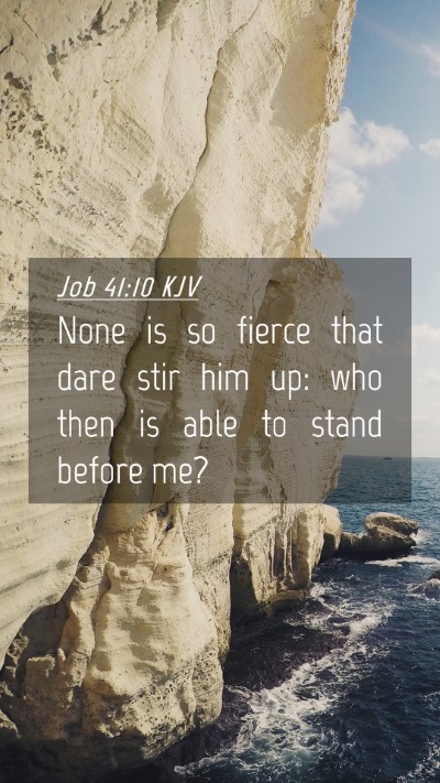 Picture 04 - Job 41:10 KJV Mobile Phone Wallpaper - None is so fierce that dare stir him up: who then - Mobile Bible Verse Wallpaper