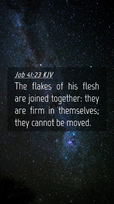 Picture 04 - Job 41:23 KJV Mobile Phone Wallpaper - The flakes of his flesh are joined together: they - Mobile Bible Verse Wallpaper