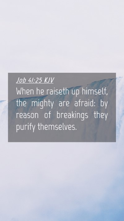 Picture 04 - Job 41:25 KJV Mobile Phone Wallpaper - When he raiseth up himself, the mighty are - Mobile Bible Verse Wallpaper