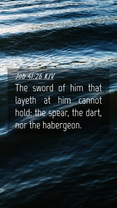 Picture 04 - Job 41:26 KJV Mobile Phone Wallpaper - The sword of him that layeth at him cannot hold: - Mobile Bible Verse Wallpaper
