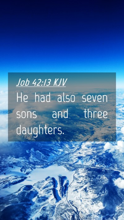 Picture 04 - Job 42:13 KJV Mobile Phone Wallpaper - He had also seven sons and three - Mobile Bible Verse Wallpaper