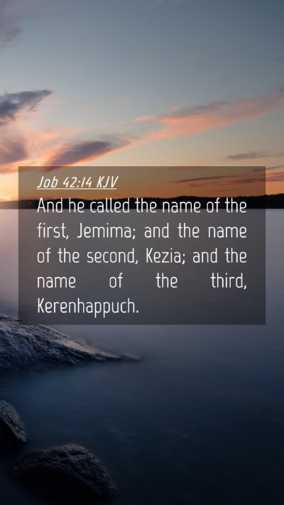 Picture 04 - Job 42:14 KJV Mobile Phone Wallpaper - And he called the name of the first, Jemima; and - Mobile Bible Verse Wallpaper