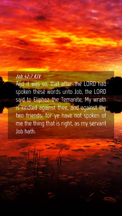 Picture 04 - Job 42:7 KJV Mobile Phone Wallpaper - And it was so, that after the LORD had spoken - Mobile Bible Verse Wallpaper