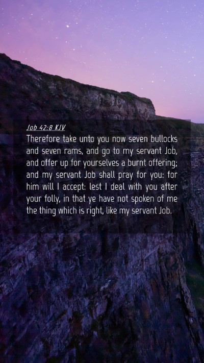 Picture 04 - Job 42:8 KJV Mobile Phone Wallpaper - Therefore take unto you now seven bullocks and - Mobile Bible Verse Wallpaper