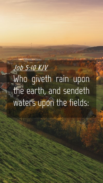 Picture 04 - Job 5:10 KJV Mobile Phone Wallpaper - Who giveth rain upon the earth, and sendeth - Mobile Bible Verse Wallpaper