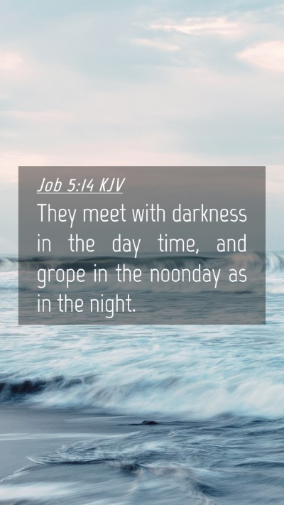 Picture 04 - Job 5:14 KJV Mobile Phone Wallpaper - They meet with darkness in the day time, and - Mobile Bible Verse Wallpaper