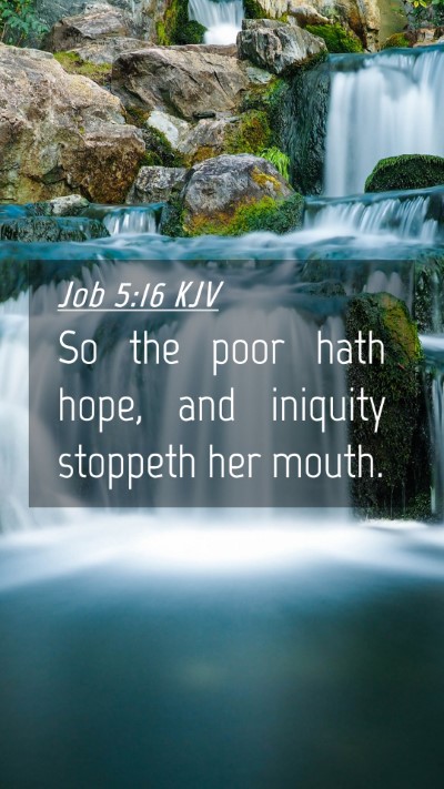 Picture 04 - Job 5:16 KJV Mobile Phone Wallpaper - So the poor hath hope, and iniquity stoppeth her - Mobile Bible Verse Wallpaper