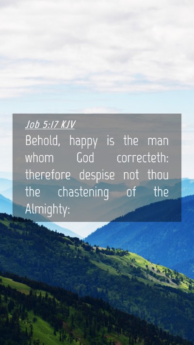 Picture 04 - Job 5:17 KJV Mobile Phone Wallpaper - Behold, happy is the man whom God correcteth: - Mobile Bible Verse Wallpaper