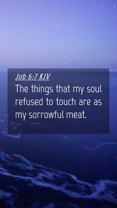 Picture 04 - Job 6:7 KJV Mobile Phone Wallpaper - The things that my soul refused to touch are as - Mobile Bible Verse Wallpaper