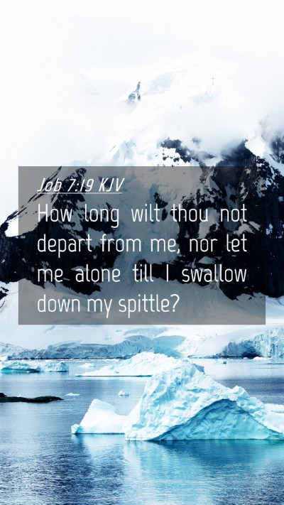 Picture 04 - Job 7:19 KJV Mobile Phone Wallpaper - How long wilt thou not depart from me, nor let me - Mobile Bible Verse Wallpaper