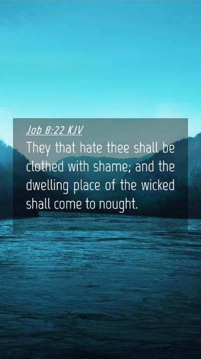 Picture 04 - Job 8:22 KJV Mobile Phone Wallpaper - They that hate thee shall be clothed with shame; - Mobile Bible Verse Wallpaper