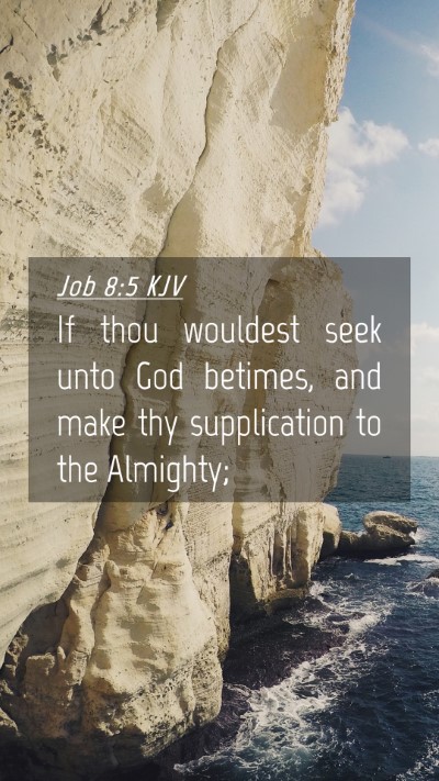 Picture 04 - Job 8:5 KJV Mobile Phone Wallpaper - If thou wouldest seek unto God betimes, and make - Mobile Bible Verse Wallpaper