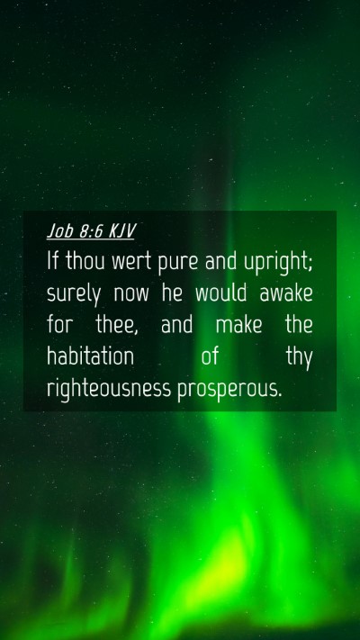 Picture 04 - Job 8:6 KJV Mobile Phone Wallpaper - If thou wert pure and upright; surely now he - Mobile Bible Verse Wallpaper