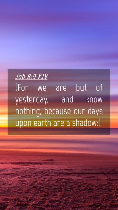 Picture 04 - Job 8:9 KJV Mobile Phone Wallpaper - (For we are but of yesterday, and know nothing, - Mobile Bible Verse Wallpaper
