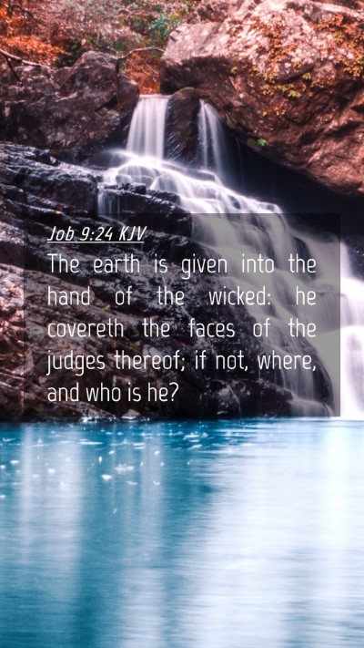 Picture 04 - Job 9:24 KJV Mobile Phone Wallpaper - The earth is given into the hand of the wicked: - Mobile Bible Verse Wallpaper