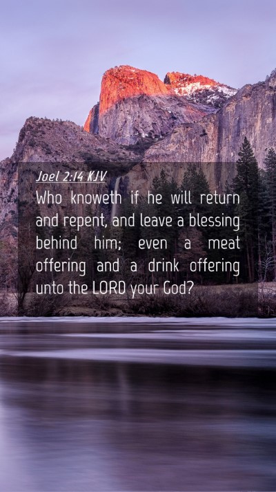 Picture 04 - Joel 2:14 KJV Mobile Phone Wallpaper - Who knoweth if he will return and repent, and - Mobile Bible Verse Wallpaper