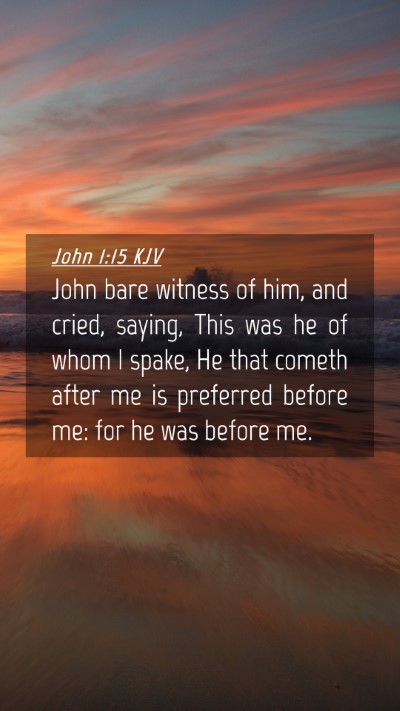 Picture 04 - John 1:15 KJV Mobile Phone Wallpaper - John bare witness of him, and cried, saying, This - Mobile Bible Verse Wallpaper