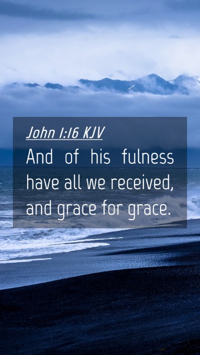 Picture 04 - John 1:16 KJV Mobile Phone Wallpaper - And of his fulness have all we received, and - Mobile Bible Verse Wallpaper