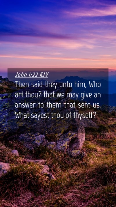 Picture 04 - John 1:22 KJV Mobile Phone Wallpaper - Then said they unto him, Who art thou? that we - Mobile Bible Verse Wallpaper
