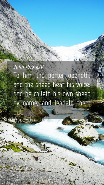 Picture 04 - John 10:3 KJV Mobile Phone Wallpaper - To him the porter openeth; and the sheep hear his - Mobile Bible Verse Wallpaper