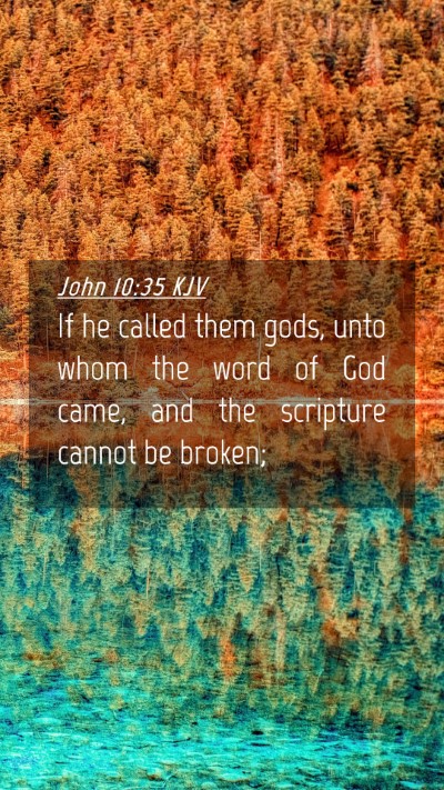Picture 04 - John 10:35 KJV Mobile Phone Wallpaper - If he called them gods, unto whom the word of God - Mobile Bible Verse Wallpaper