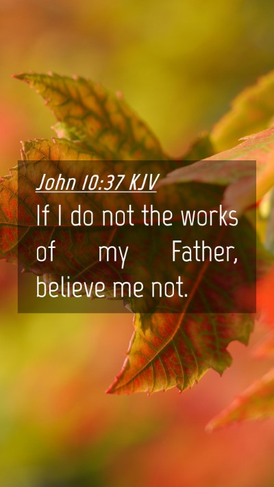 Picture 04 - John 10:37 KJV Mobile Phone Wallpaper - If I do not the works of my Father, believe me - Mobile Bible Verse Wallpaper