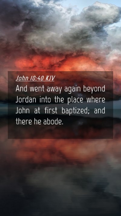 Picture 04 - John 10:40 KJV Mobile Phone Wallpaper - And went away again beyond Jordan into the place - Mobile Bible Verse Wallpaper