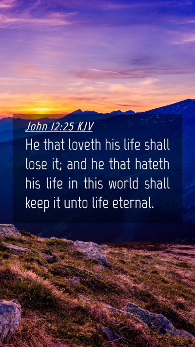 Picture 04 - John 12:25 KJV Mobile Phone Wallpaper - He that loveth his life shall lose it; and he - Mobile Bible Verse Wallpaper