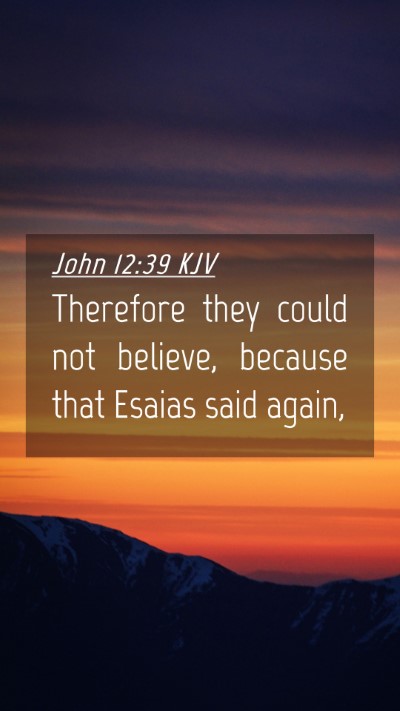 Picture 04 - John 12:39 KJV Mobile Phone Wallpaper - Therefore they could not believe, because that - Mobile Bible Verse Wallpaper