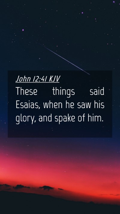 Picture 04 - John 12:41 KJV Mobile Phone Wallpaper - These things said Esaias, when he saw his glory, - Mobile Bible Verse Wallpaper