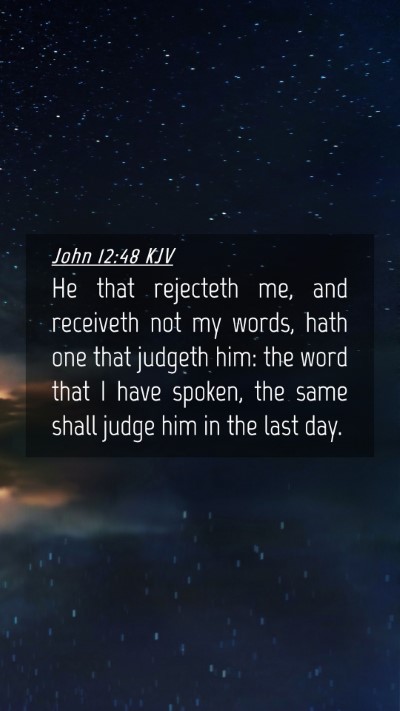 Picture 04 - John 12:48 KJV Mobile Phone Wallpaper - He that rejecteth me, and receiveth not my words, - Mobile Bible Verse Wallpaper