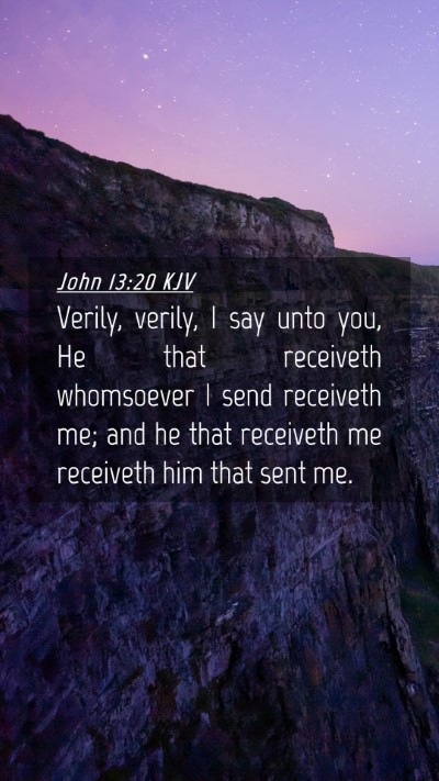 Picture 04 - John 13:20 KJV Mobile Phone Wallpaper - Verily, verily, I say unto you, He that receiveth - Mobile Bible Verse Wallpaper