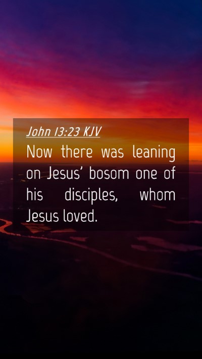 Picture 04 - John 13:23 KJV Mobile Phone Wallpaper - Now there was leaning on Jesus' bosom one of his - Mobile Bible Verse Wallpaper