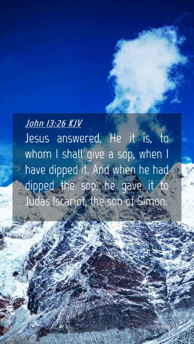 Picture 04 - John 13:26 KJV Mobile Phone Wallpaper - Jesus answered, He it is, to whom I shall give a - Mobile Bible Verse Wallpaper