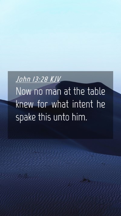 Picture 04 - John 13:28 KJV Mobile Phone Wallpaper - Now no man at the table knew for what intent he - Mobile Bible Verse Wallpaper